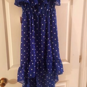 Blue & white polka dress junior size XL